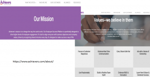 Website Achievers.com: Mission, Values